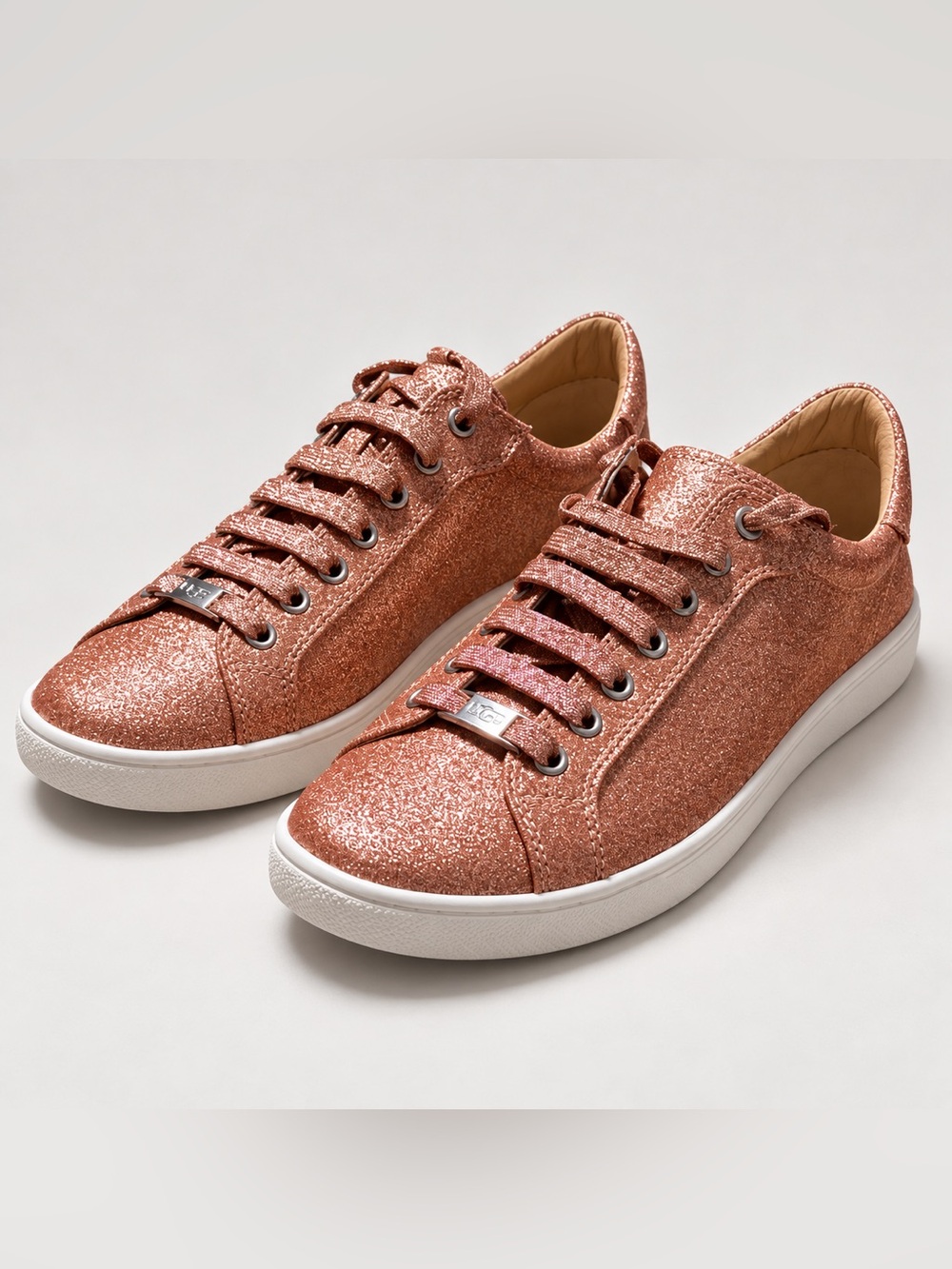 UGG Milo Glitter Rose Gold Lace-Up Sneakers Women’s 10 NWOB
